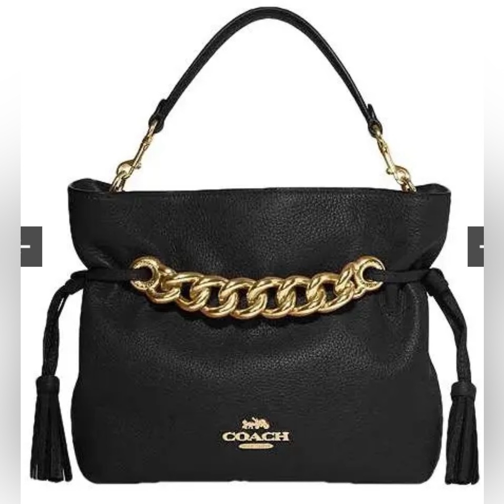 Coach Andy Crossbody Bag in Black Leather with Gold Hardware